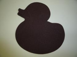 Rubber Duckie Laser Cut Appliques (Size: 6"H, Color: Brown , Direction: Facing left)