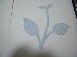 Flower Stem w/Leaf Small Laser Cut Appliques (Size: with FUSIBLE - 4.5"H, Color: Tonal - Pastel Blue)
