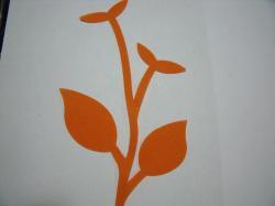 Flower Stem w/Leaf Large Laser Cut Appliques (Size: normal, Color: Orange )