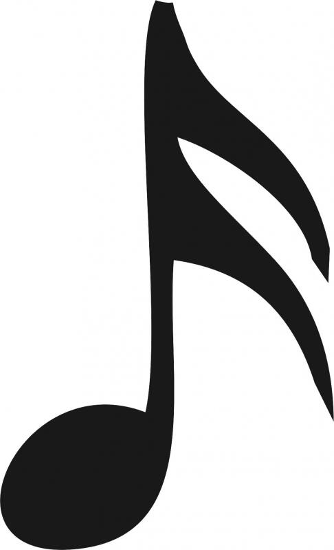 Musical - Sixteenth Note Laser Cut Appliques (Size: 6"H)