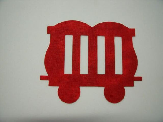 Christmas Train Zoo Car Laser Cut Appliques (Size: 6"H , Color: Tonal - Red)