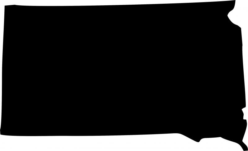 South Dakota Silhouette Laser Cut Appliques (Size: with FUSIBLE WITH Backing - 9"W)