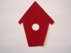 Birdhouse Laser Cut Appliques (Size: with FUSIBLE - 6"H, Color: Red )