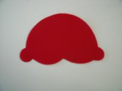 Ice Cream Scoop Laser Cut Appliques (Size: With FUSIBLE- 6"W, Color: Red  )