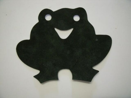 Frog 'Happy' Laser Cut Appliques (Size: 4"W, Color: Tonal - Dark Green)