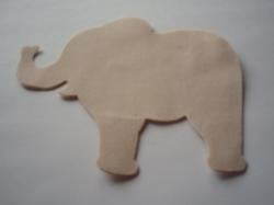 Elephant Laser Cut Appliques (Size: 4"W, Color: Tan/Beige  , Directon: Facing left)