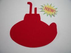 Submarine Die Cut Appliques   (Size: 6"H, Color: Red , Direction: Facing left)