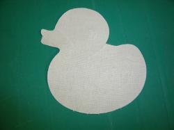Rubber Duckie Laser Cut Appliques (Size: WITH Backing - 6"H, Color: Tan/Beige , Direction: Facing right)