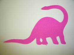 Dinosaur - Apatosaurus Laser Cut Appliques (Size: with FUSIBLE - 5"W, Color: Hot Pink , Direction: Facing right)