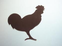 Rooster Die Cut Appliques (Size: 6"W, Color: Brown  , Direction: Facing right)