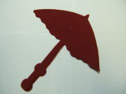 Parasol / Umbrella Laser Cut Appliques (Size: with FUSIBLE - 6"H, Color: Red)