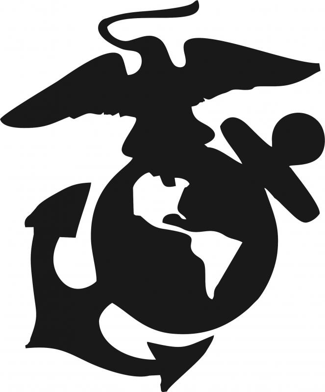 Marine Corp. Symbol Silhouette Lasr Cut Appliques (Size: with FUSIBLE - 10"H)