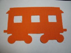 Train Passenger Car Laser Cut Appliques (Size: 6"H, Color: Orange  )