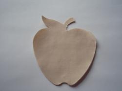 Apple Laser Cut Appliques (Size: 6"H, Color: Tan/Beige  )