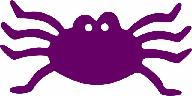 Spider Laser Cut Appliques (Size: 4"W, Color: Tonal - Purple)