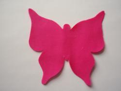 Butterfly Laser Cut Appliques (Size: with FUSIBLE - 4"W, Color: Hot Pink )
