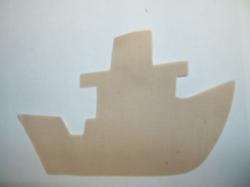 Tugboat Die Cut Appliques (Size: with FUSIBLE - 5"W, Color: Tan/Beige , Direction: Facing left)