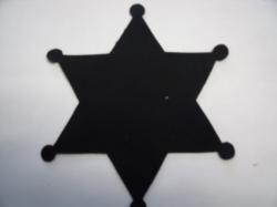 Badge Laser Cut Appliques (Size: with FUSIBLE - 4"H, Color: Black  )