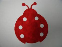 Ladybug Laser Cut Appliques (Size: 5"H, Color: Tonal - Red)