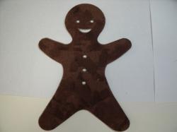 Christmas Gingerbread Man Laser Cut Appliques (Size: 5"H, Color: Brown Tonal)