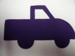 Truck Laser Cut Appliques (Size: WITH Backing - 5"W, Color: Purple  , Direction: Facing left)