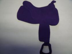 Saddle Laser Cut Appliques (Size: 5"H, Color: Purple  , Direction: Facing left)