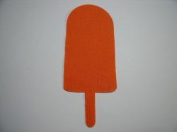 Ice Creamsicle Laser Cut Appliques (Size: With FUSIBLE- 5"H, Color: Orange )