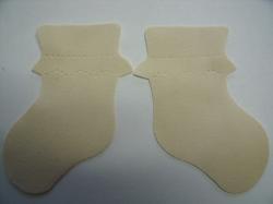 Baby Bootie Pair Laser Cut Appliques (Size: with FUSIBLE - 5"H, Color: Tan/Beige )