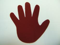 Hands Laser Cut Appliques (Size: with FUSIBLE - 4"H, Color: Red)