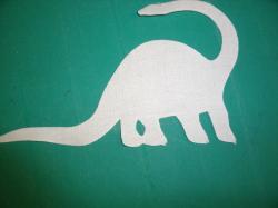 Dinosaur - Apatosaurus Laser Cut Appliques (Size: with FUSIBLE - 5"W, Color: Tan/Beige , Direction: Facing left)