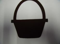 Basket Laser Cut Appliques (Size: 4"H, Color: Brown  )