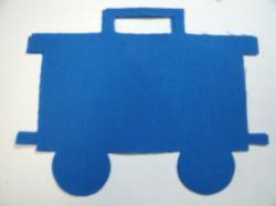 Train Caboose Laser Cut Appliques (Size: 4"H, Color: Blue  )