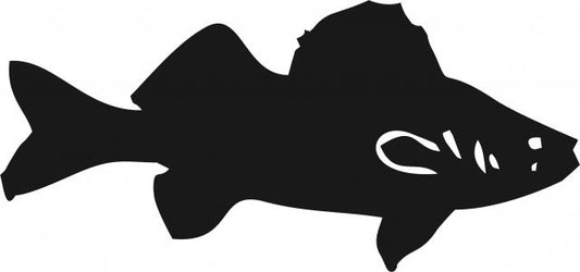 Fish -Walleye Silhouette Laser Cut Appliques (Size: with FUSIBLE - 7"W, Direction: facing right)