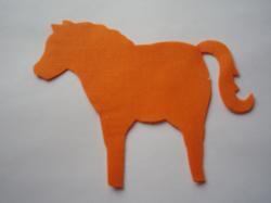 Horse Laser Cut Appliques (Size: with FUSIBLE - 5"H, Color: Orange  , Direction: Facing right)