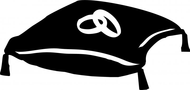Ring Pillow Silhouette Laser Cut Appliques (Size: 9"W)