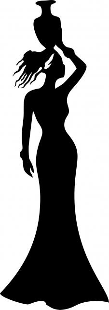African Woman - Leena Silhouette Laser Cut Appliques (Size: with FUSIBLE - 9"H, Direction: facing right)