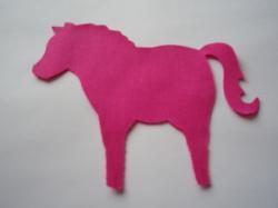 Horse Laser Cut Appliques (Size: with FUSIBLE - 4"H, Color: Hot Pink  , Direction: Facing left)