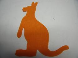 Kangaroo Laser Cut Appliques (Size: with FUSIBLE - 6"H, Color: Orange , Direction: Facing left)