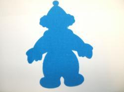 Clown Laser Cut Appliques (Size: with FUSIBLE - 4"H, Color: Blue )