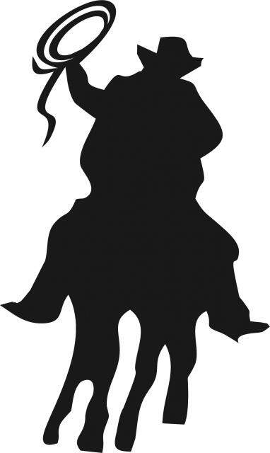 Cody at Roundup Silhouette Laser Cut Appliques (Size: with FUSIBLE - 9"H, Color: Black )