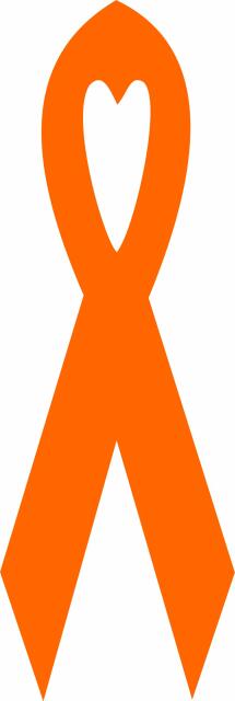 Awareness Ribbon Laser Cut Appliques (Size: 9"H, Color: Orange Tonal )
