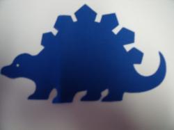 Dinosaur - Stegosaurus Laser Cut Appliques (Size: with FUSIBLE - 6"W, Color: Blue , Direction: Facing left)