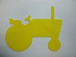 Tractor Laser Cut Appliques (Size: with FUSIBLE - 5"H, Color: Yellow , Direction: Facing right)