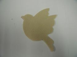 Bird Laser Cut Appliques (Size: with FUSIBLE - 5"H, Color: Tan/Beige , Direction: Facing right)