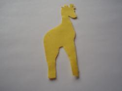Giraffe Laser Cut Appliques (Size: with FUSIBLE - 5"H, Color: Yellow  , Direction: Facing left)