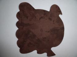 Turkey Laser Cut Appliques (Size: 6"H, Color: Tonal - Brown , Direction: Facing right)