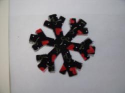 Snowflake Design #2  Laser Cut Appliques (Size: with FUSIBLE - 5, Color: Black Hearts & Ribbons)