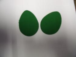 Easter Egg Laser Cut Appliques (Size: with FUSIBLE - 6"H, Color: Green  )