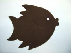 Fish Laser Cut Appliques (Size: 6"W, Color: Brown, Driection: Facing left)