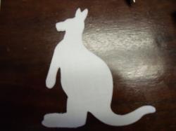 Kangaroo Laser Cut Appliques (Size: 5"H, Color: White , Direction: Facing right)